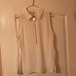 Michale Kori’s Sleeveless Top, Size L, White